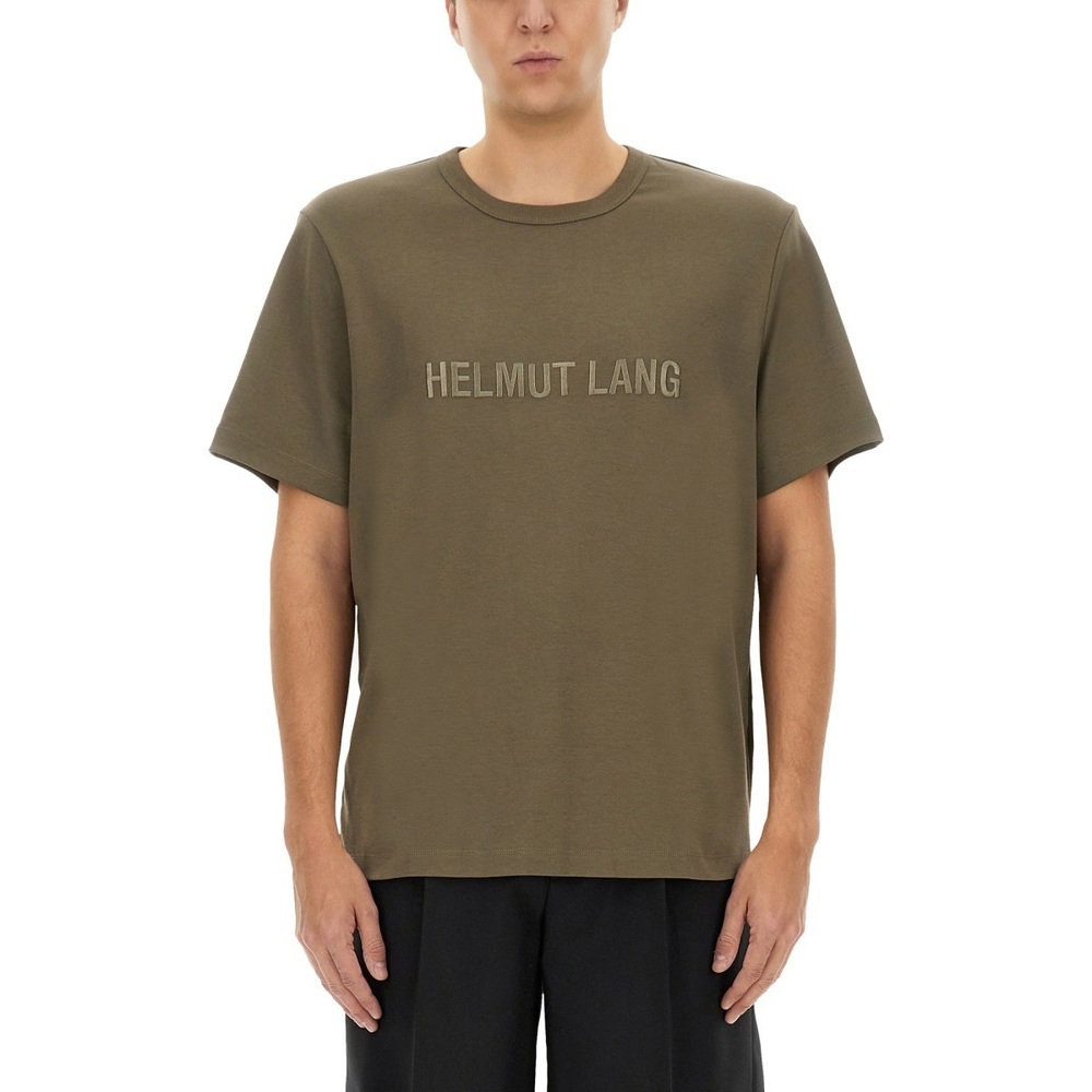 HELMUT LANG Regular Fit T-Shirt with Tonal Logo Embossing